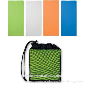 Suede Microfiber Mesh Bag With Pocket Microfibre Towel Sport
